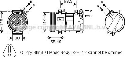 Prasco PEK315 - Compressor, air conditioning autospares.lv