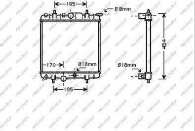 Prasco PG420R020 - Radiator, engine cooling autospares.lv