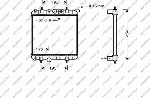 Prasco PG009R007 - Radiator, engine cooling autospares.lv