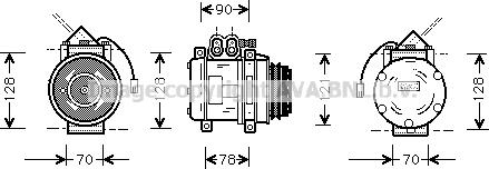 Prasco PRK032 - Compressor, air conditioning autospares.lv