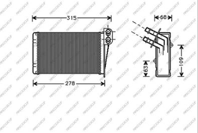 Prasco RN320H001 - Heat Exchanger, interior heating autospares.lv