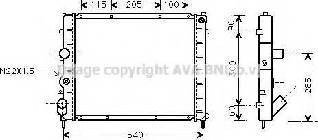 Prasco RT2215 - Radiator, engine cooling autospares.lv