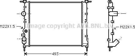 Prasco RTA2197 - Radiator, engine cooling autospares.lv