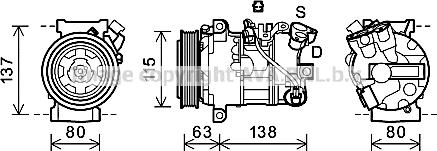 Prasco RTK491 - Compressor, air conditioning autospares.lv