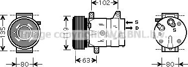 Prasco RTAK440 - Compressor, air conditioning autospares.lv