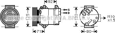 Prasco RTAK441 - Compressor, air conditioning autospares.lv