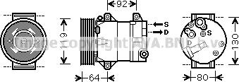 Prasco RTAK429 - Compressor, air conditioning autospares.lv