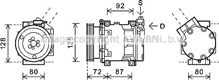 Prasco RTAK479 - Compressor, air conditioning autospares.lv