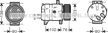 Prasco RTAK069 - Compressor, air conditioning autospares.lv