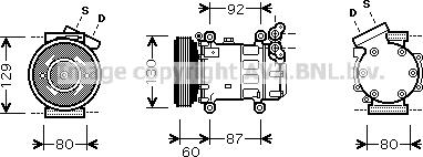 Prasco RTAK080 - Compressor, air conditioning autospares.lv