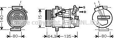 Prasco RTAK394 - Compressor, air conditioning autospares.lv