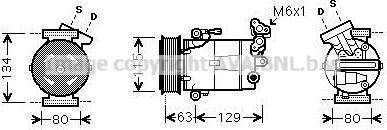 Prasco RTAK384 - Compressor, air conditioning autospares.lv