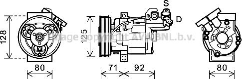 Prasco RTK495 - Compressor, air conditioning autospares.lv