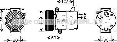 Prasco RTK440 - Compressor, air conditioning autospares.lv