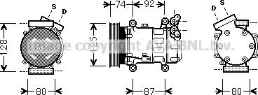 Prasco RTK452 - Compressor, air conditioning autospares.lv