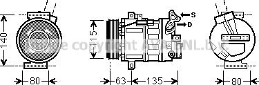 Prasco RTK485 - Compressor, air conditioning autospares.lv