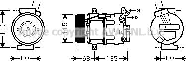 Prasco RTK486 - Compressor, air conditioning autospares.lv