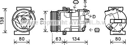 Prasco RTK481 - Compressor, air conditioning autospares.lv