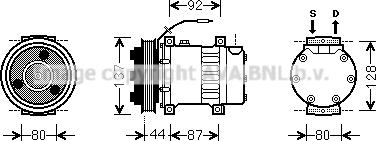Prasco RTK432 - Compressor, air conditioning autospares.lv