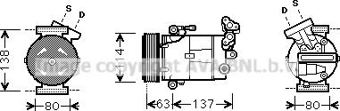 Prasco RTK437 - Compressor, air conditioning autospares.lv