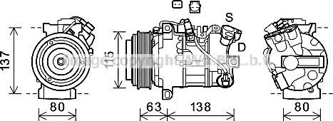 Prasco RTK630 - Compressor, air conditioning autospares.lv