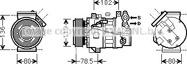 Prasco RTK620 - Compressor, air conditioning autospares.lv