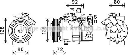 Prasco RTK628 - Compressor, air conditioning autospares.lv