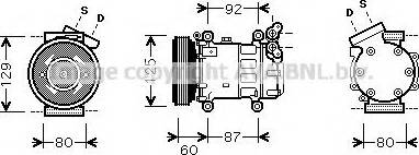 Prasco RTK080 - Compressor, air conditioning autospares.lv