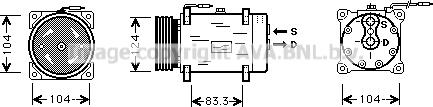 Prasco RTK038 - Compressor, air conditioning autospares.lv