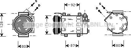 Prasco RTK079 - Compressor, air conditioning autospares.lv