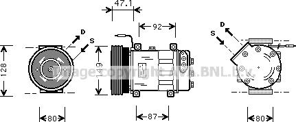 Prasco RTK106 - Compressor, air conditioning autospares.lv