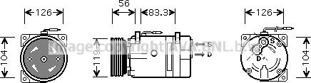 Prasco RTK310 - Compressor, air conditioning autospares.lv