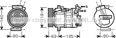 Prasco RTK389 - Compressor, air conditioning autospares.lv