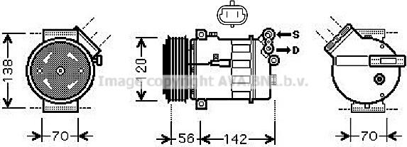 Prasco SBK067 - Compressor, air conditioning autospares.lv