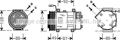 Prasco SCAK026 - Compressor, air conditioning autospares.lv