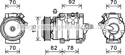 Prasco SUK112 - Compressor, air conditioning autospares.lv