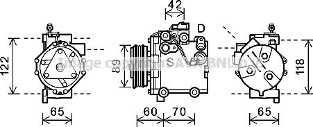 Prasco SZAK125 - Compressor, air conditioning autospares.lv