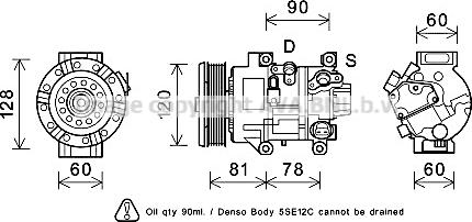 Prasco TOAK581 - Compressor, air conditioning autospares.lv