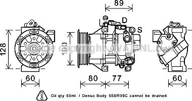 Prasco TOAK618 - Compressor, air conditioning autospares.lv