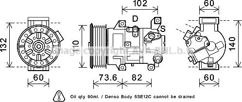 Prasco TOAK683 - Compressor, air conditioning autospares.lv