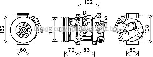 Prasco TOAK627 - Compressor, air conditioning autospares.lv