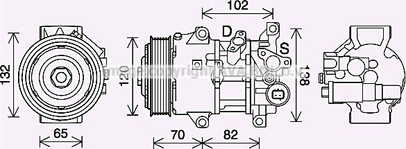 Prasco TOAK745 - Compressor, air conditioning autospares.lv