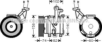 Prasco TOK440 - Compressor, air conditioning autospares.lv