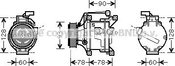 Prasco TOK468 - Compressor, air conditioning autospares.lv