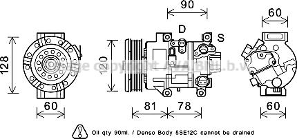 Prasco TOK581 - Compressor, air conditioning autospares.lv