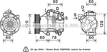 Prasco TOK656 - Compressor, air conditioning autospares.lv