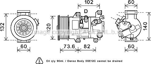 Prasco TOK610 - Compressor, air conditioning autospares.lv