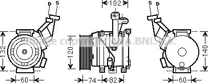 Prasco TOK635 - Compressor, air conditioning autospares.lv