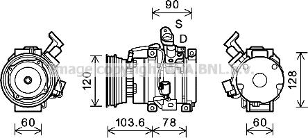 Prasco TOK631 - Compressor, air conditioning autospares.lv