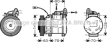 Prasco TOK387 - Compressor, air conditioning autospares.lv